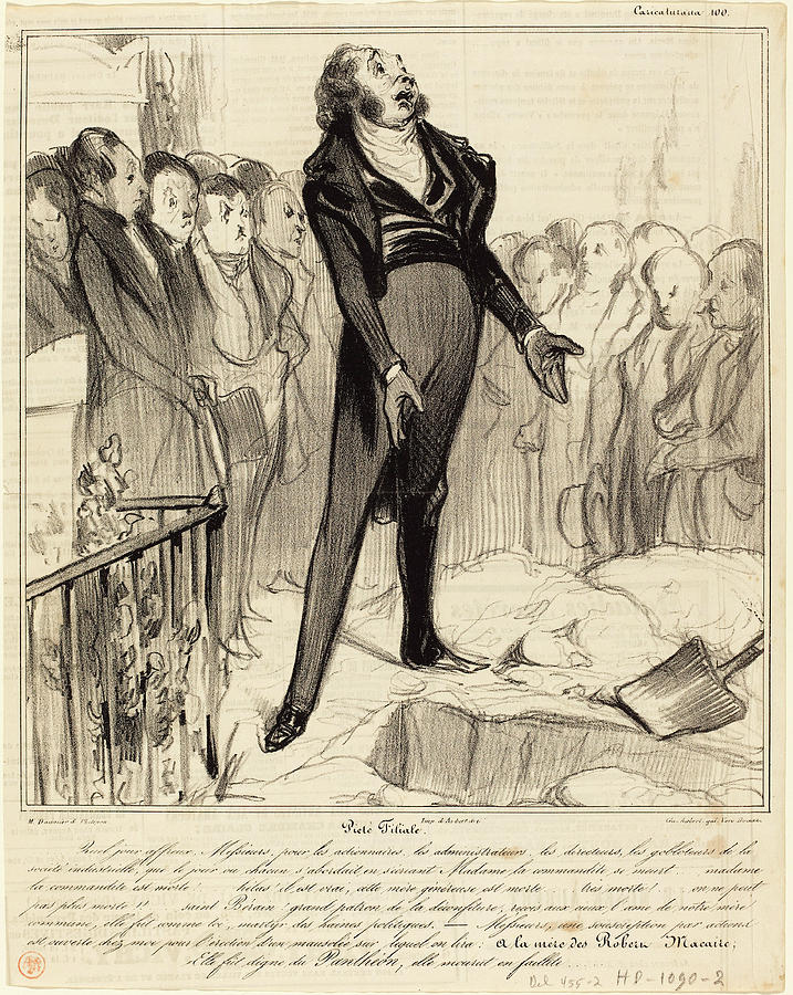 Honor Drawing - Honoré Daumier French, 1808 - 1879, Piétié Filiale by Quint Lox