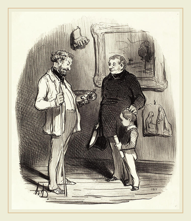 Honoré Daumier French, 1808-1879, Vla Mon Petit Sil Na Pas Painting by ...