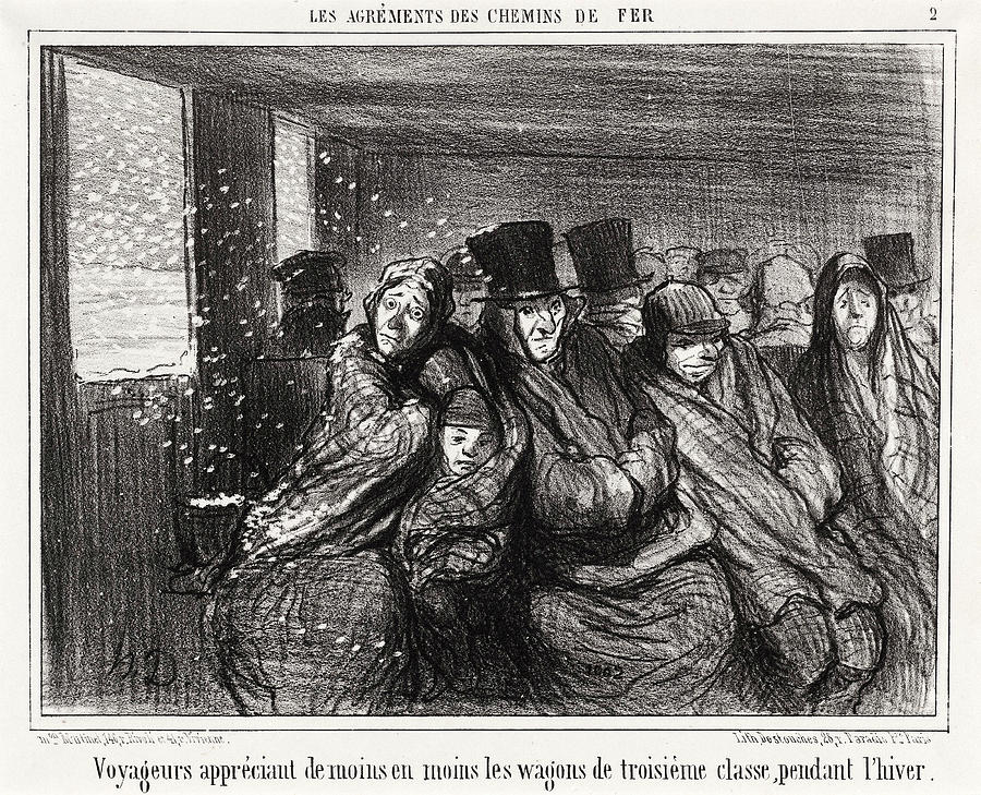 Honor Drawing - Honoré Daumier, Voyageurs Appréciant De Moins En Moins by Quint Lox