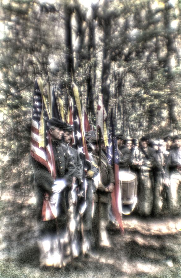 Honor Guard A3 - Dedication of North Carolina Monument at South Mountain Battlefield Foxs Gap MD  Photograph by Michael Mazaika