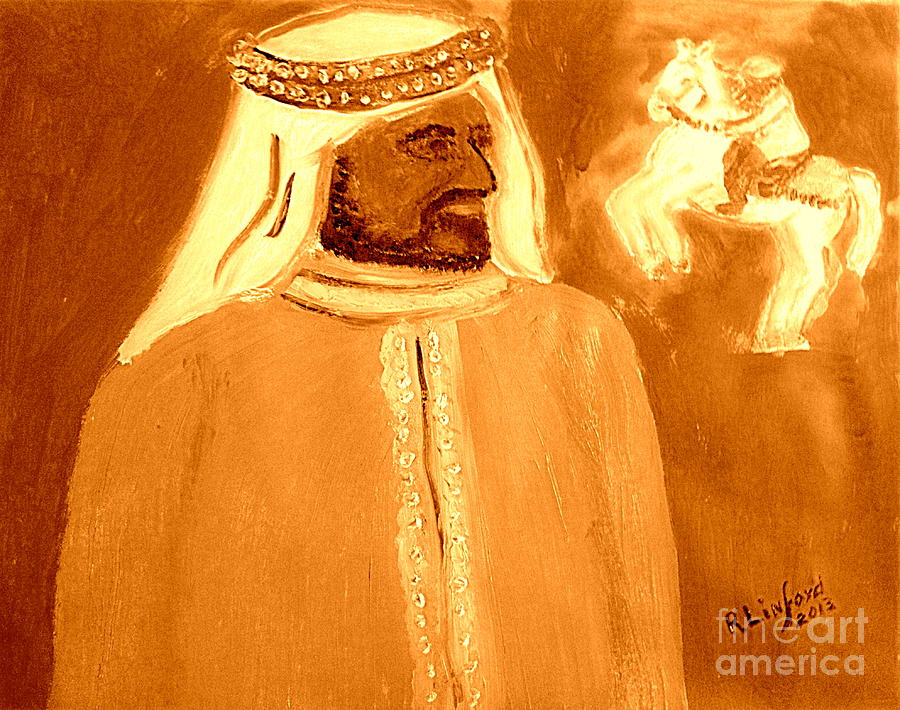 Honoring Sheikh Mohammed bin Rashid Al Maktoum Constitutional Monarch of Dubai 2 Painting by Richard W Linford