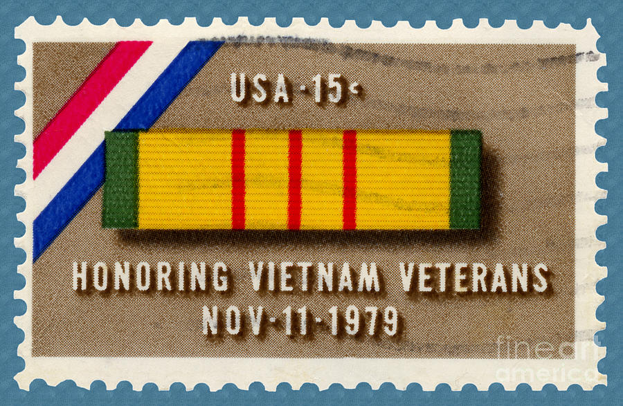 Honoring Vietnam Veterans Service Medal Postage Stamp Photograph by Phil Cardamone