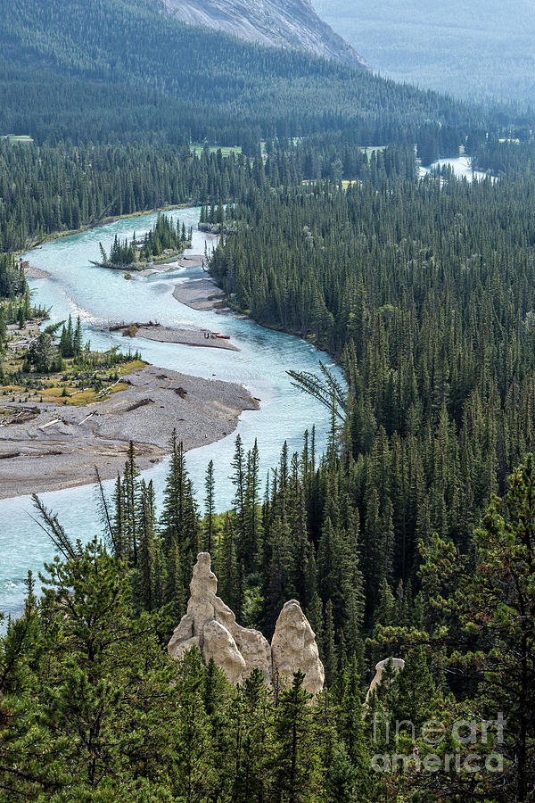 Hoodoos along the Bow River Banff Photograph by Edward Fielding