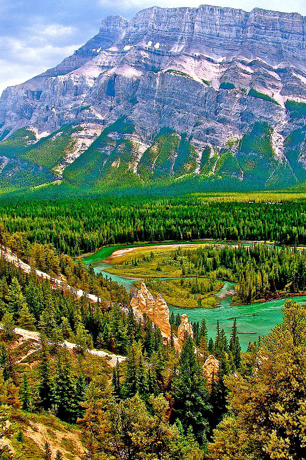 Hoodoos By Bow River In Banff Np-alberta Photograph