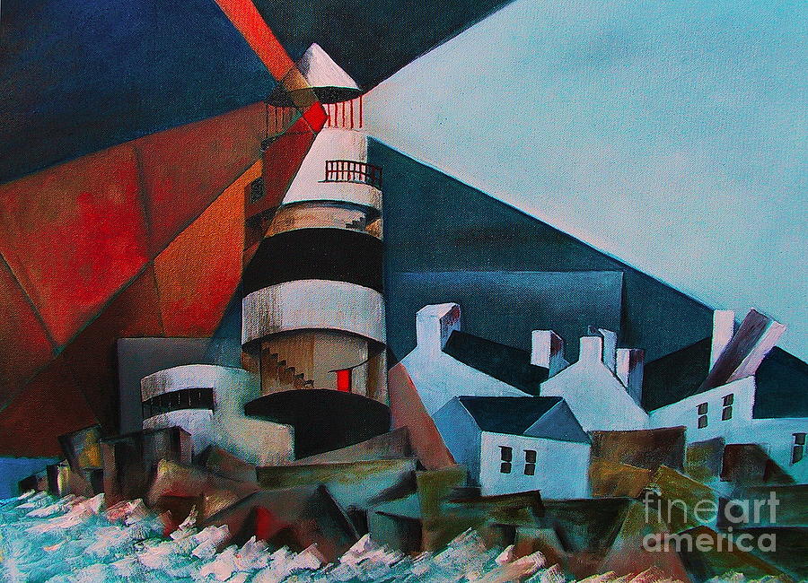 Hook Head Lighthouse  Wexford Painting by Val Byrne