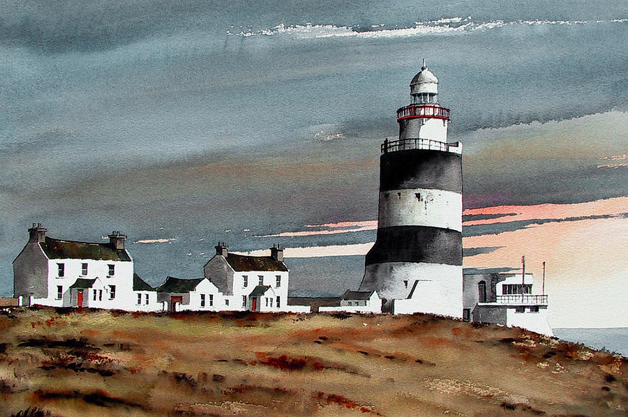 Hook Lighthouse Wexford Painting by Val Byrne