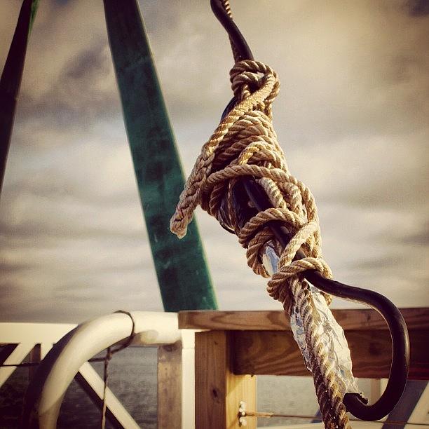 Boat Photograph - #hook #rope #marina #dock #boat #sail by Casey Jones
