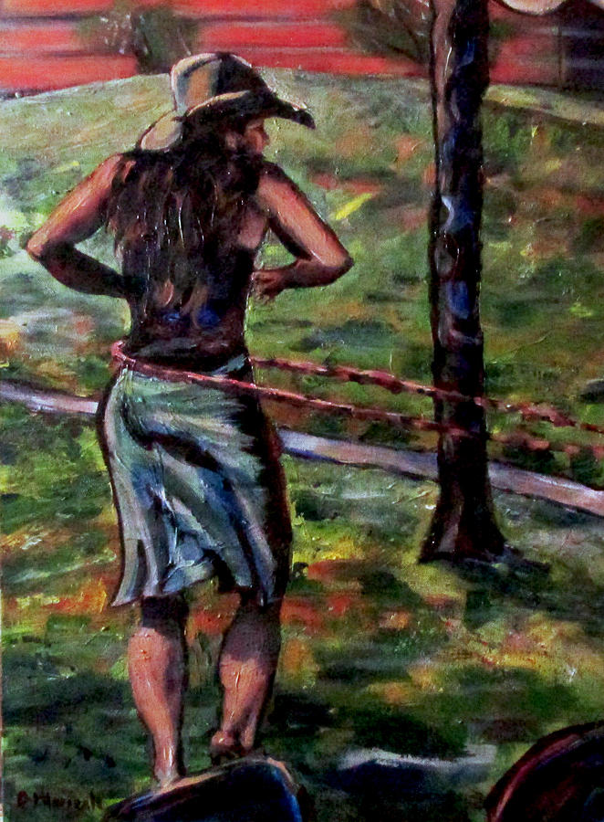 Hooping in the Park Painting by Denny Morreale