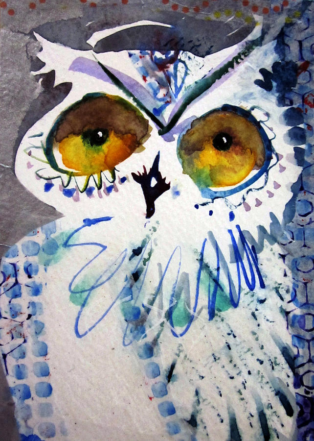 Hoot Uncropped Painting by Laurel Bahe