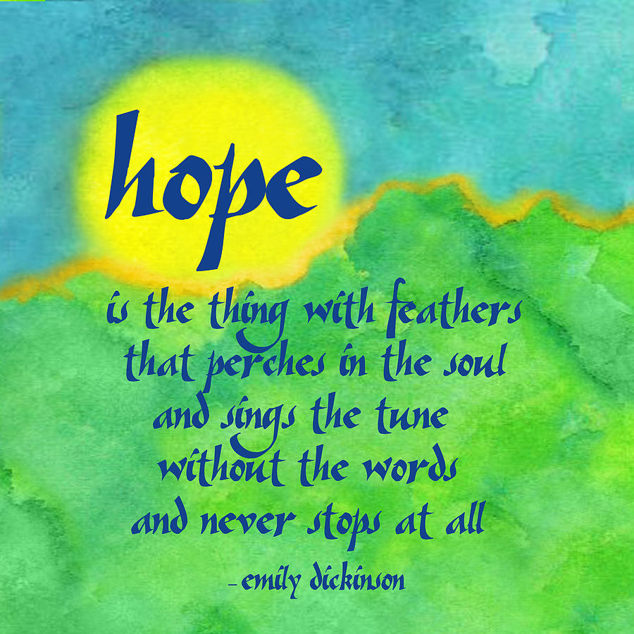 Hope by Emily Dickinson Digital Art by Ginny Gaura