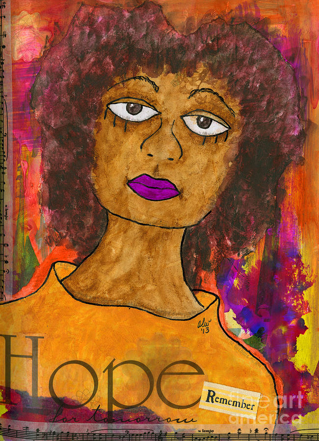 HOPE for Tomorrow - Journal Art Mixed Media by Angela L Walker