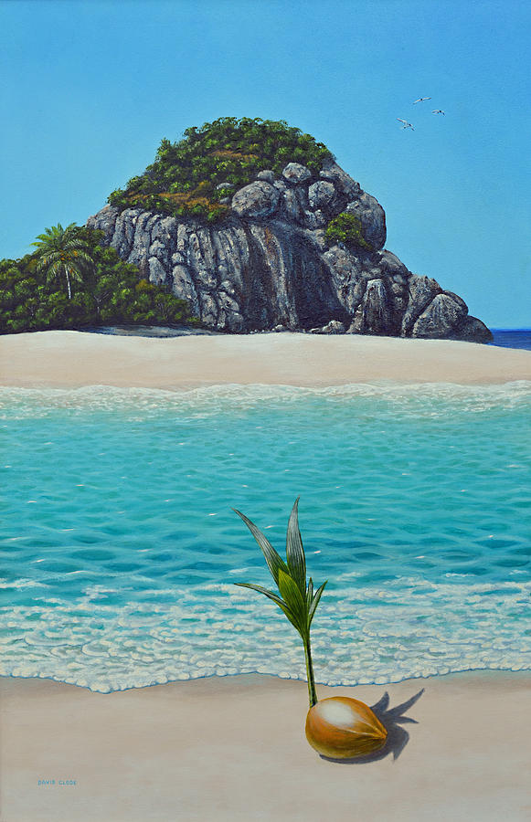 Hope germinating coconut Painting by David Clode