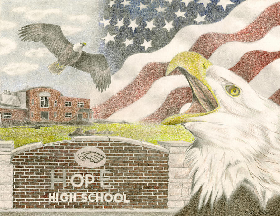 Hope High School Drawing by Dustin Miller