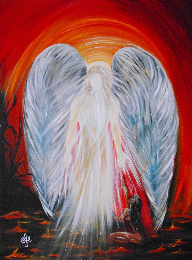 Hope in Hell - Michael Archangel Series Painting by Yesi Casanova 