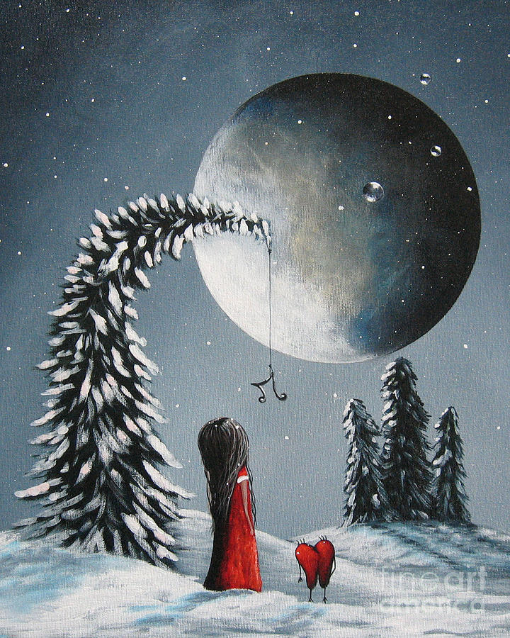 Winter Painting - Hope Is On Her Way by Shawna Erback by Moonlight Art Parlour