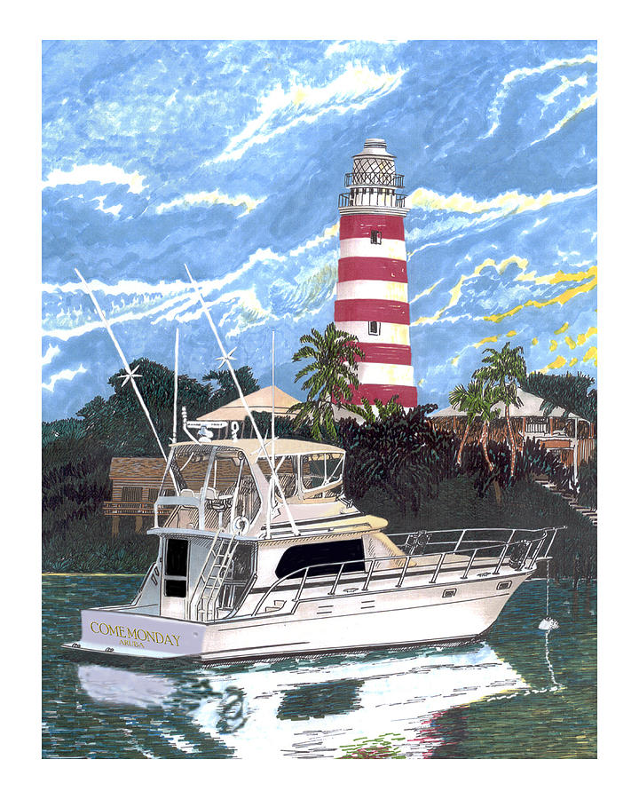 Lighthouse Painting - Hope Town Light by Jack Pumphrey