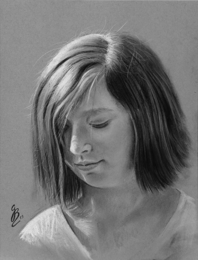 Portrait Drawing - Hopeful by Glenn Beasley