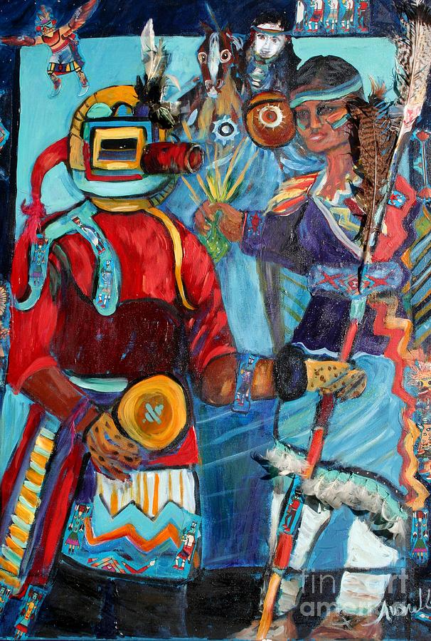 Native Painting - Hopi and Sioux  by Avonelle Kelsey