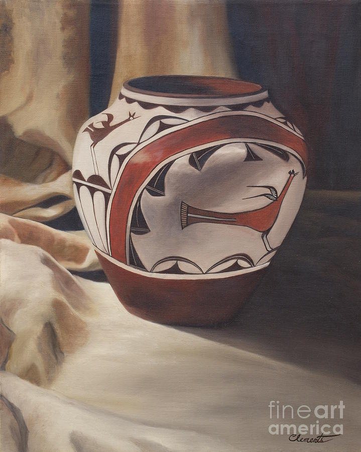 Jar Painting - Hopi pottery by Barbara Barber