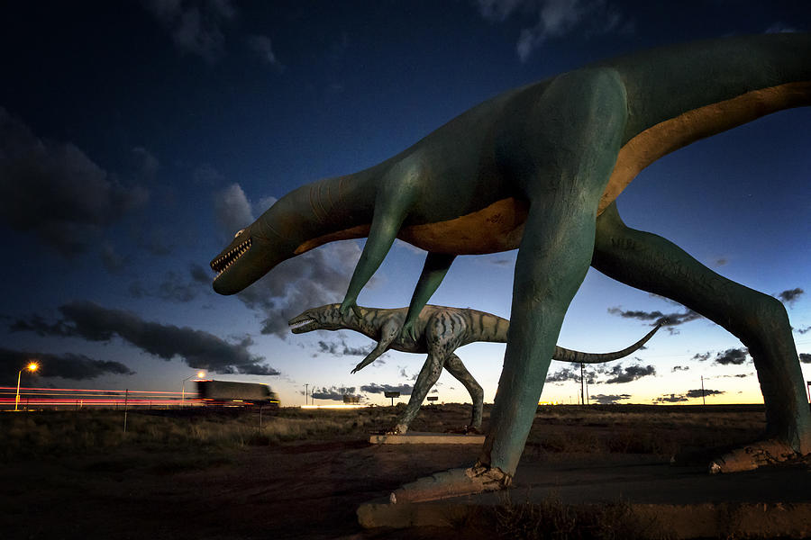 Hopi Truck Plaza Dinosaurs Photograph by Gary Warnimont