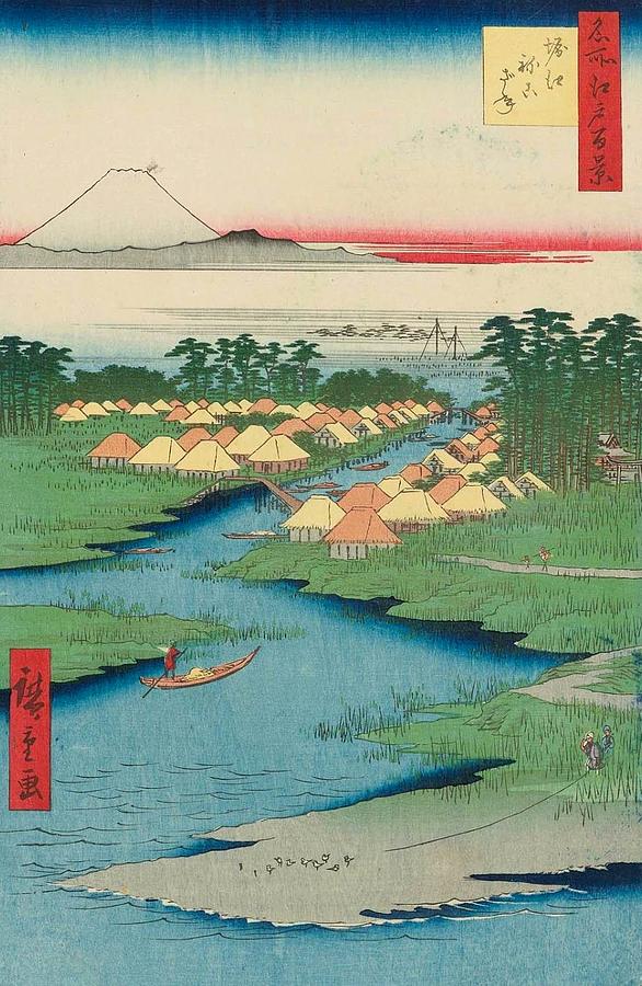 Hiroshige Painting - Horie and Nekozane by Utagawa Hiroshige