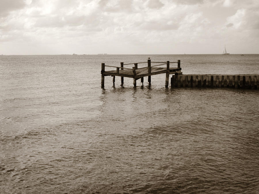 Horizon and Pier Photograph by Marilyn Hunt