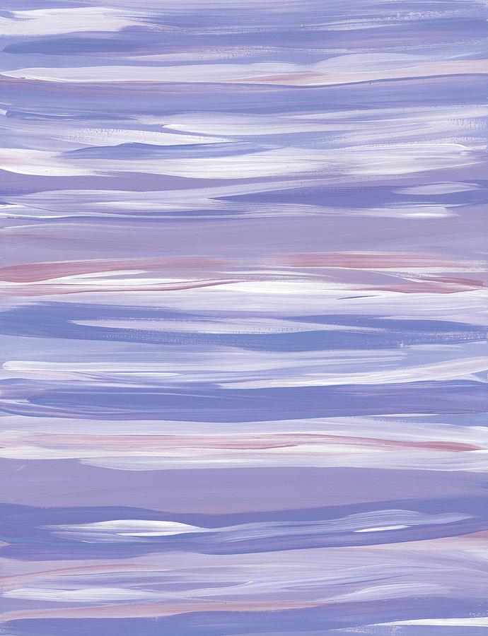 Horizontal Stripes Blue Painting by Barbara St Jean