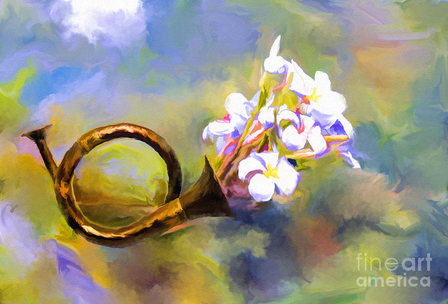Horn of Frangipani Painting by Ted Guhl