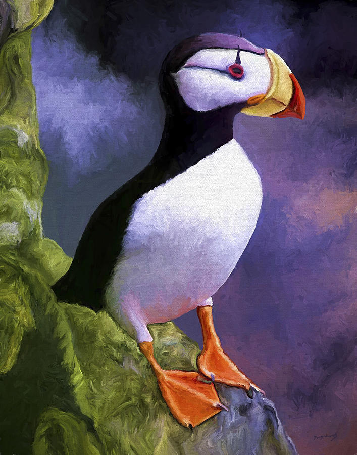 Horned Puffin Painting