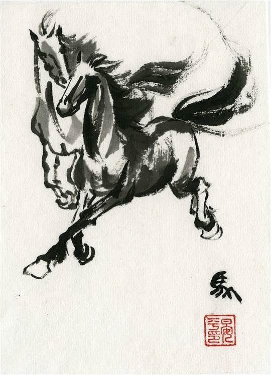 Horse #1 Painting by Ping Yan