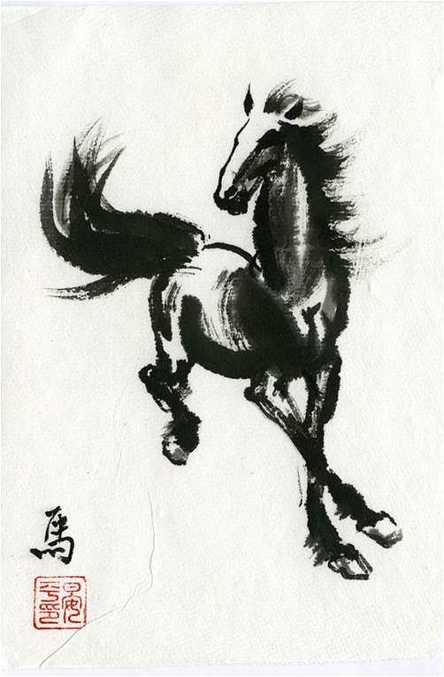Horse #2 Painting by Ping Yan