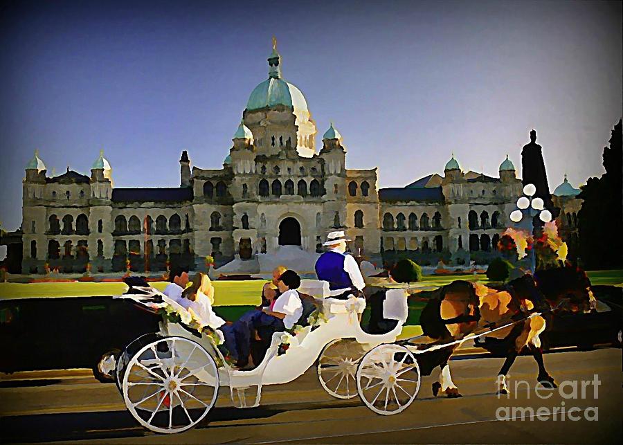 Horse Photograph - Horse and Carriage in Victoria British Columbia by John Malone