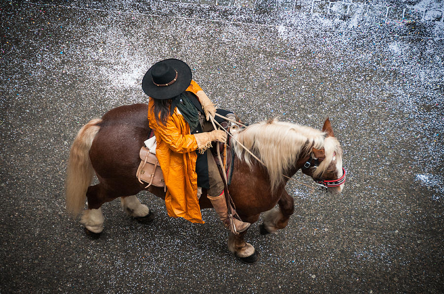 Animal Photograph - Horse and rider from above by Matthias Hauser