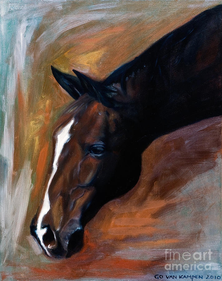 horse - Apple copper Painting by Go Van Kampen
