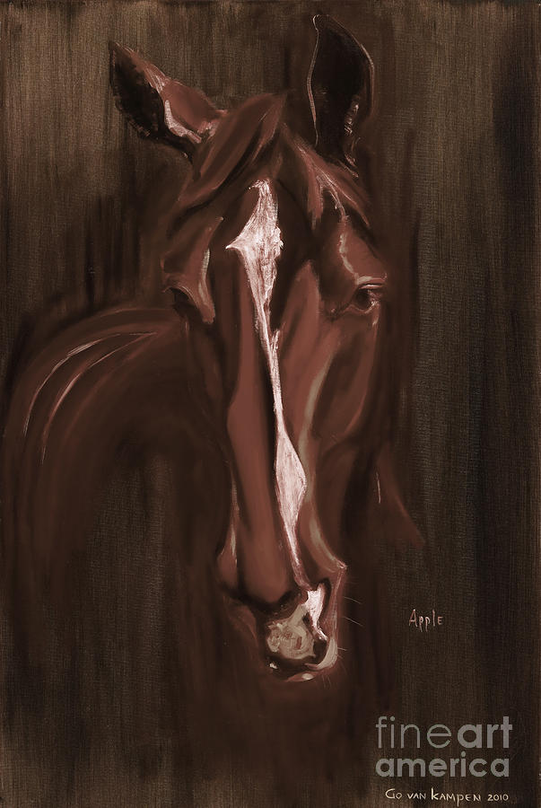 Horse Apple warm brown Painting by Go Van Kampen
