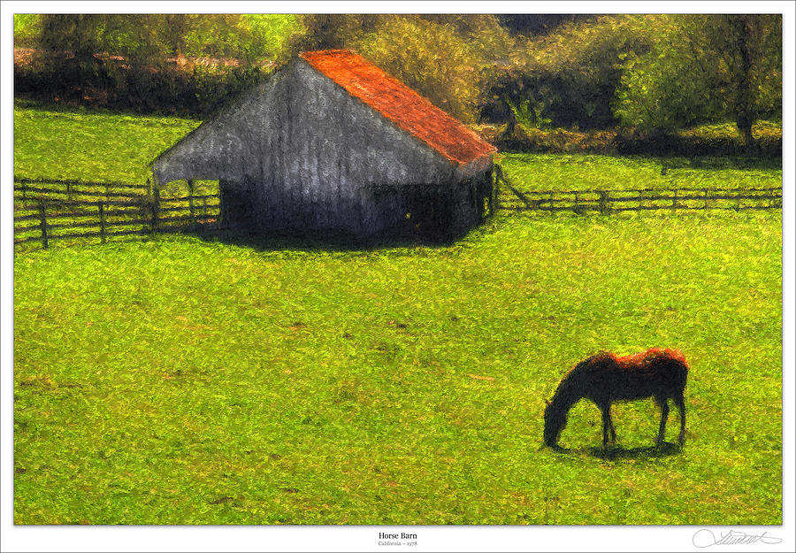 Barn Painting - Horse Barn by Lar Matre