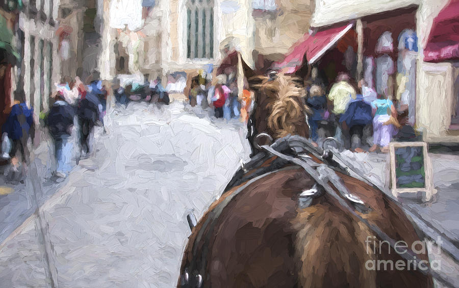 Impressionism Photograph - Horse carriage in Brugge by Sheila Smart Fine Art Photography