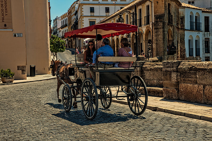 Horse Carriage in Ronda. Spain Photograph by Jenny Rainbow