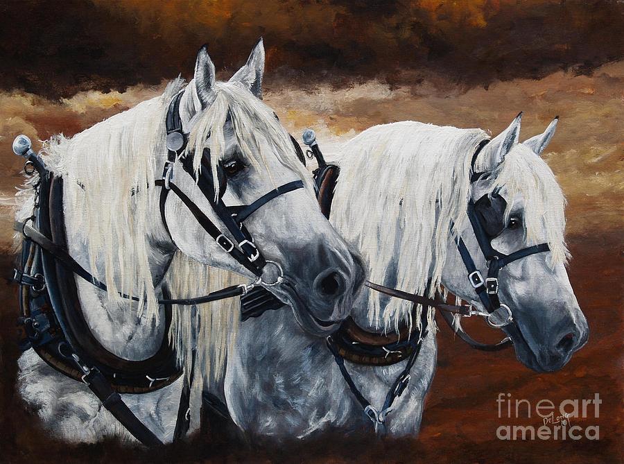 Horse Collar Workers Painting by Pat DeLong