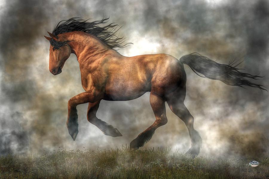 Horse Digital Art by Daniel Eskridge
