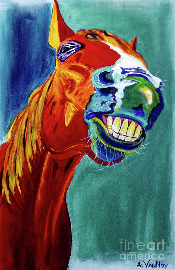 Horse Painting - Horse - Did Somebody Say Carrots by Dawg Painter