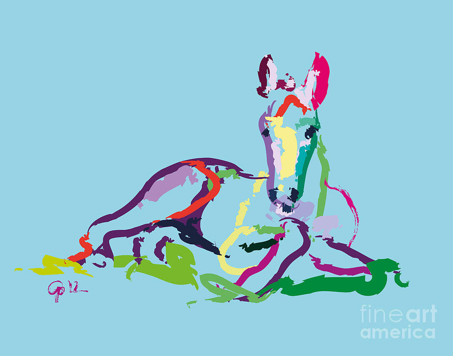 Horse - foal - sweetie Painting by Go Van Kampen