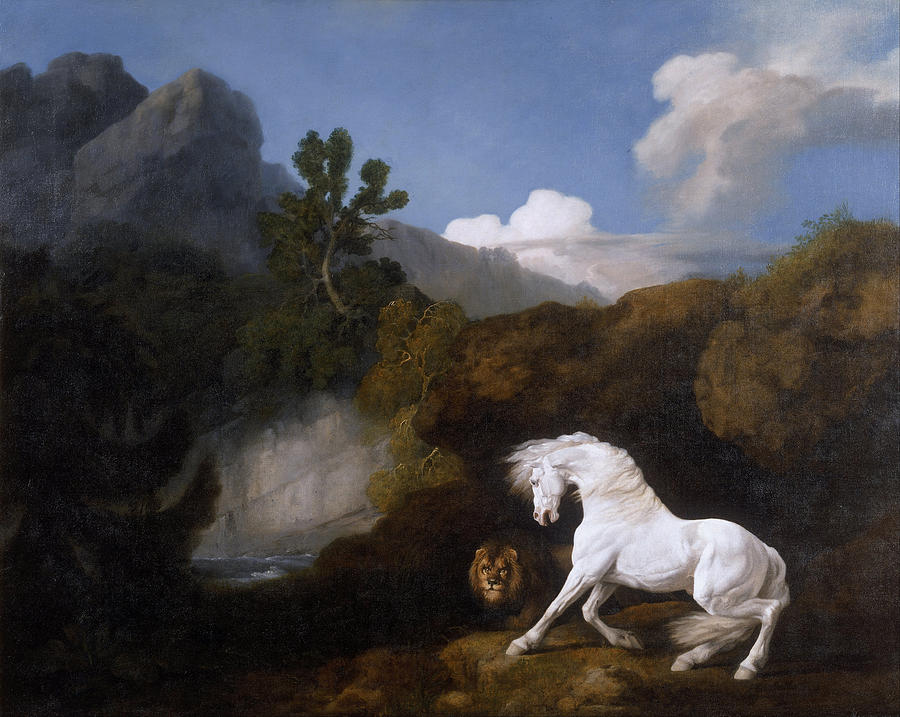 Horse Frightened by a Lion Painting by George Stubbs