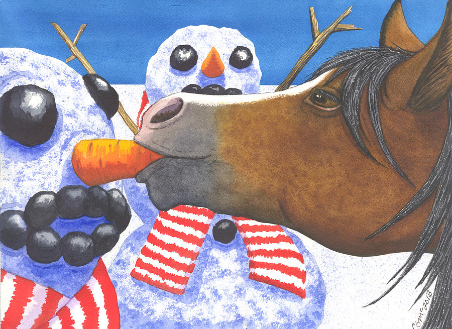 Carrot Painting - Horse got your nose by Catherine G McElroy