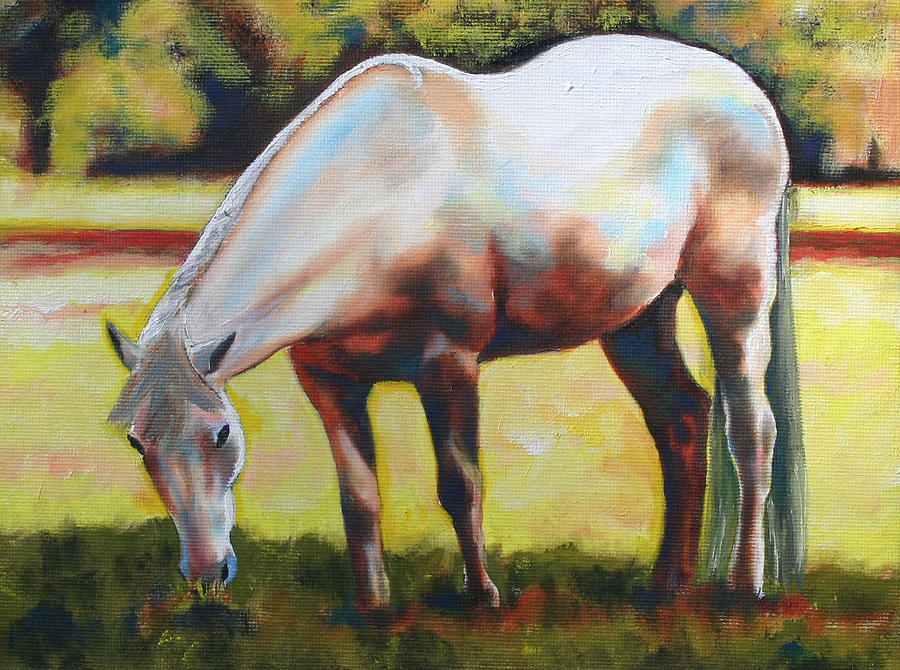 Horse Grazing In The Shade Painting by Carol Jo Smidt