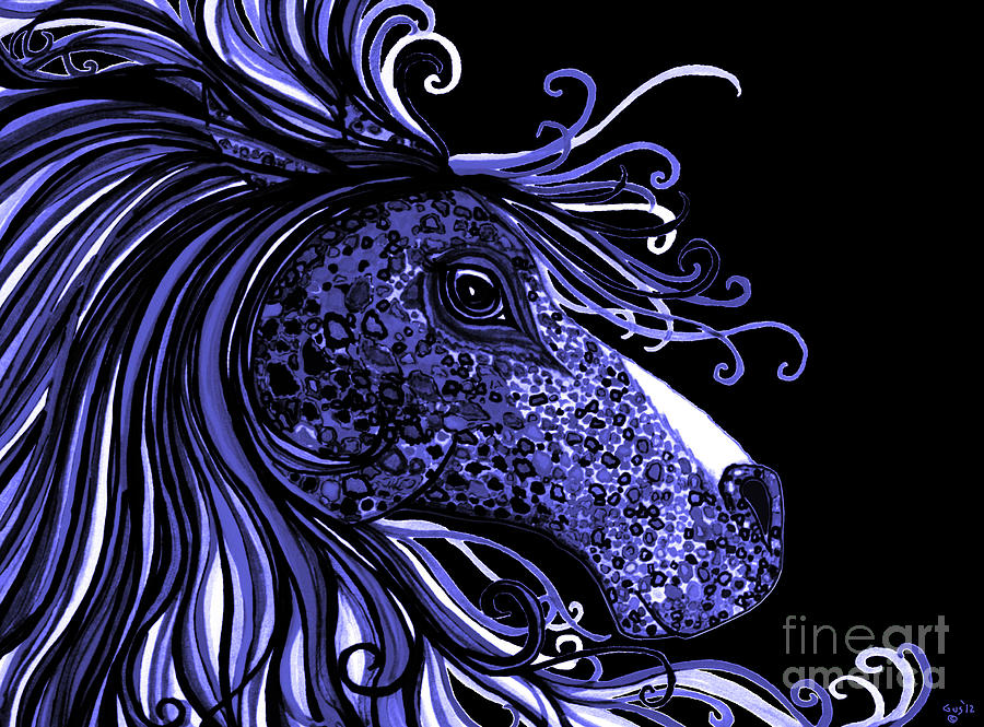Horse Head Blues Drawing