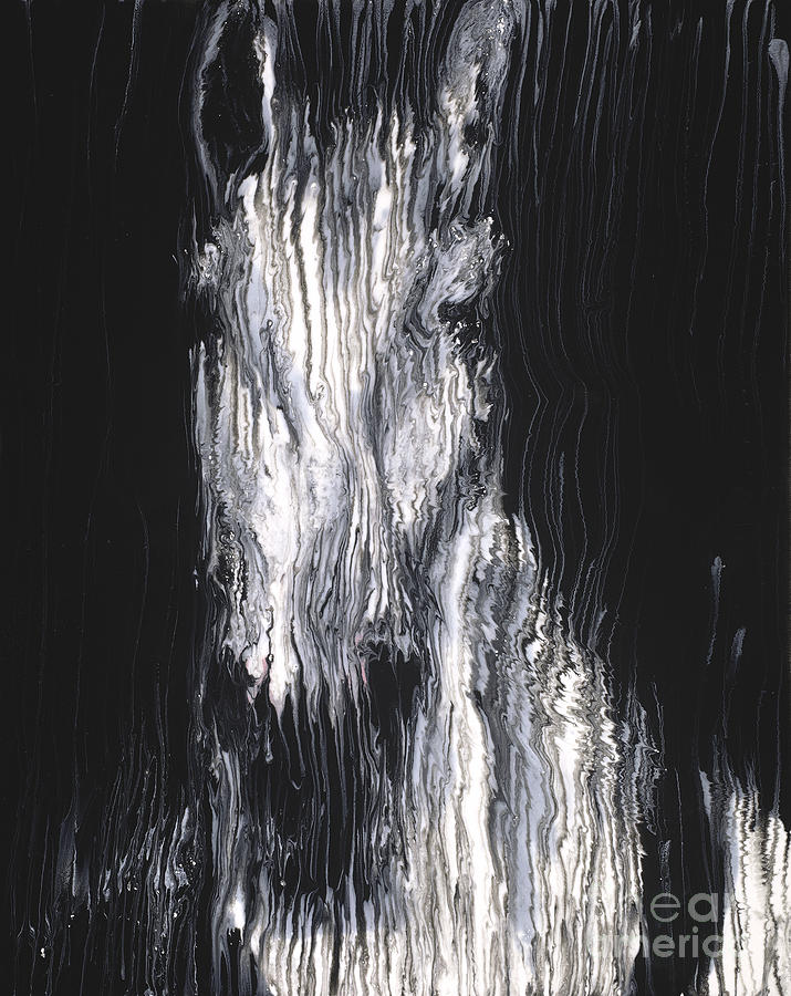 Abstract Painting - Horse Head White On Black by Scott Lindner