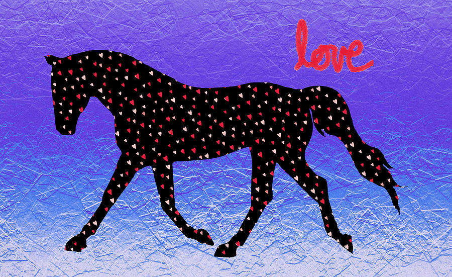 Horse Digital Art - Horse Hearts and Love by Patricia Barmatz Horse Digital Art - Horse Hearts and Love by Patricia Barmatz