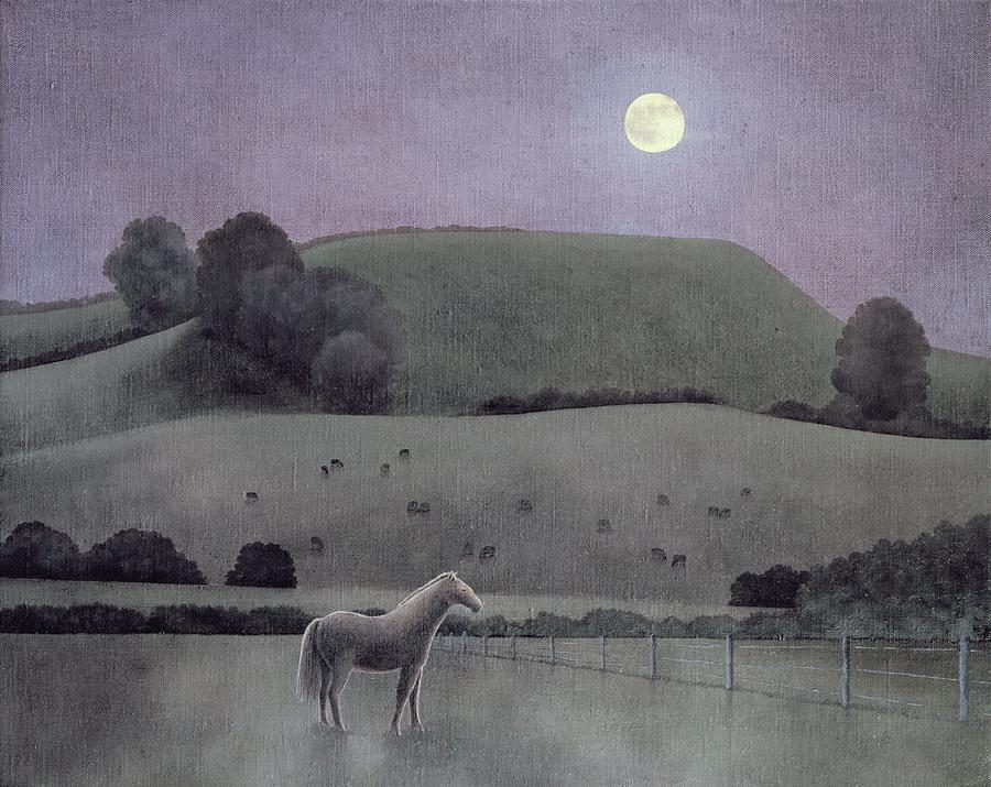 Horse In Moonlight, 2005 Oil On Canvas Photograph by Ann Brain
