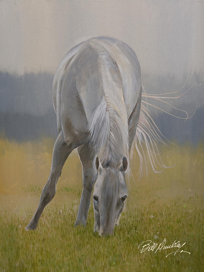 Horse in Pasture Painting by Bill Dunkley